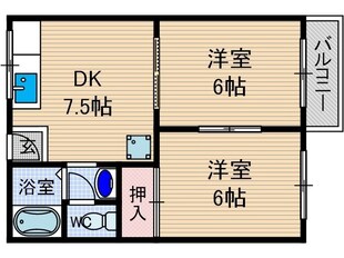 矢頭ハイツＢ棟の物件間取画像